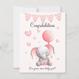 Niedliche Elefantenbaby Gratulationskarte Postkarte