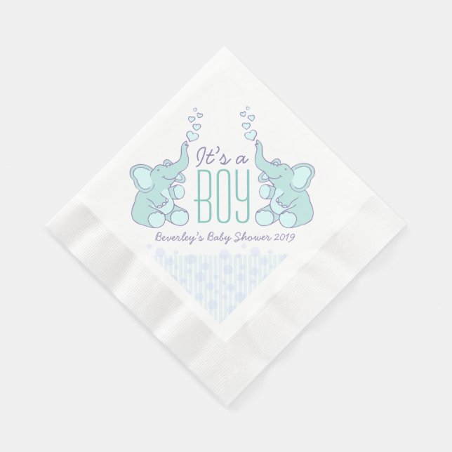 Niedliche Elefantenblaue Babydusche Serviette (Ecke)