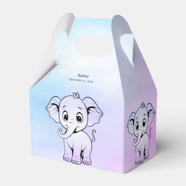 Niedliche Elefantenfavorisierungsbox Geschenkschachtel (Vorderseite)