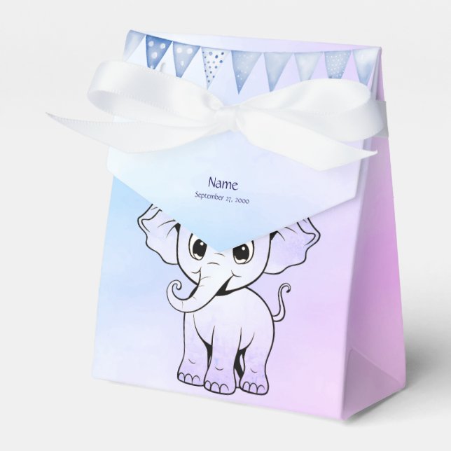 Niedliche Elefantenfavorisierungsbox Geschenkschachtel (Vorderseite)