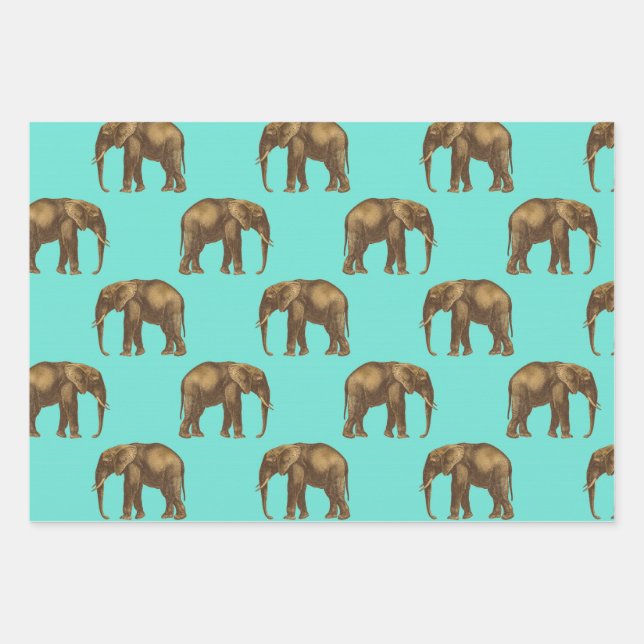 Niedliche Elefantenfreude Geschenkpapier Set (Vorderseite)