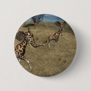 Niedliche ElefantenGiraffen Button