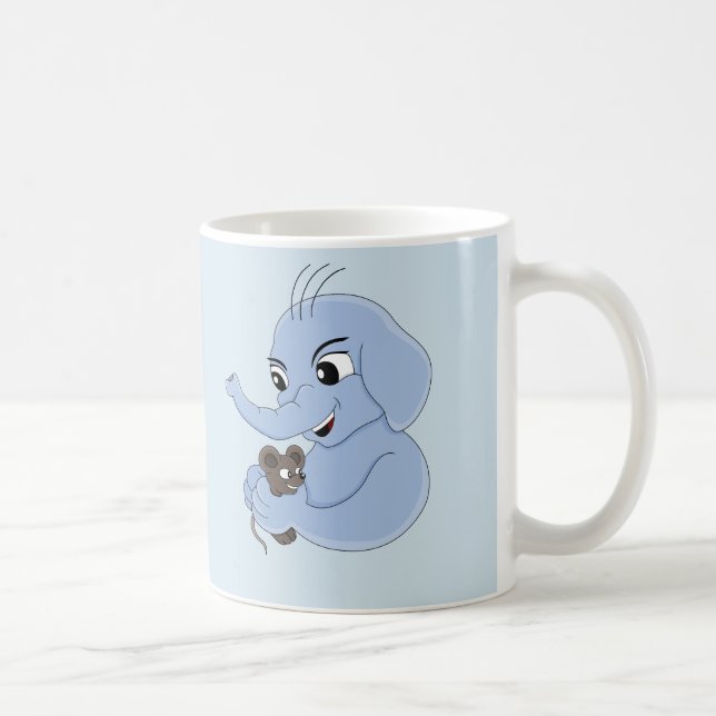 Niedliche Elefantenjunge Cartoon Kaffeekochse Tass Kaffeetasse (Rechts)