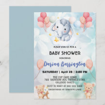 Niedliche Elefantenkuppe Bärenbaby-Dusche Jungen