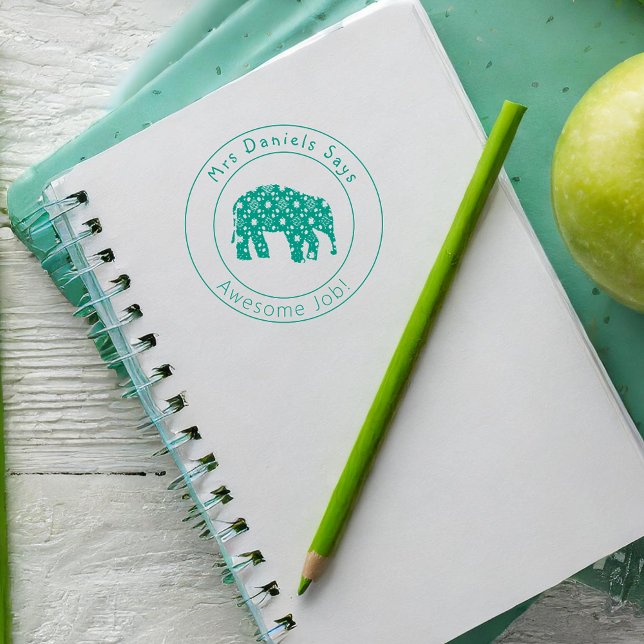 Niedliche Elefantenlehrer gut gemacht Permastempel (Von Creator hochgeladen)