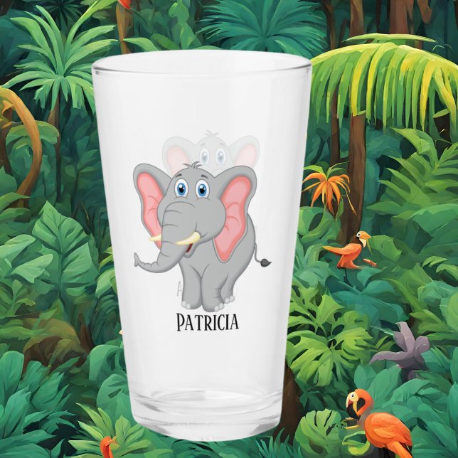 Niedliche Elefantenliebhaber fügen Glass hinzu Glas (Von Creator hochgeladen)