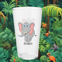 Niedliche Elefantenliebhaber fügen Glass hinzu