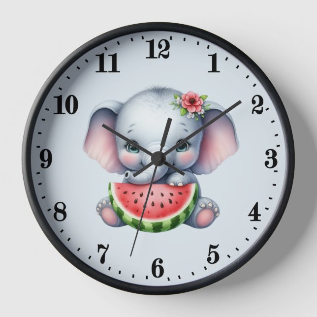 Niedliche Elefantenliebhaber Uhr (Vorderseite)