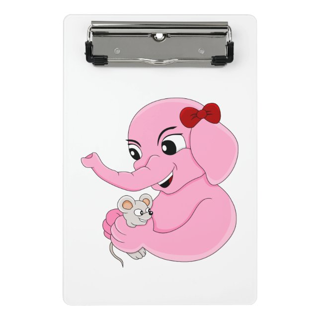 Niedliche Elefantenmädchen Cartoon Miniwand Mini Klemmbrett (Vorderseite)