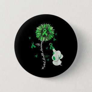 Niedliche Elefantensonnenblume Psychische Gesundhe Button