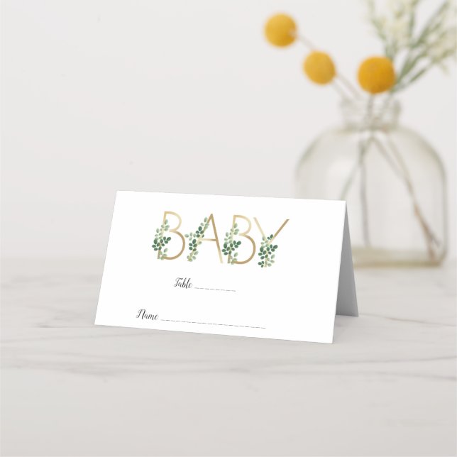 Niedliche Elegant Baby Slogan Baby Shower Platzkar Platzkarte (Vorderseite)