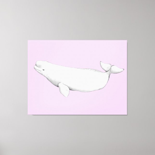 Niedliche Elegant Beluga Whale Buchführung Leinwanddruck (Vorderseite)
