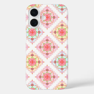 Niedliche Elegant-Blüte in Diamant Tiles-Muster iPhone 16 Hülle