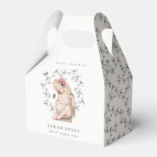 Niedliche Elegant Expectant Women Foliage Baby Dus Geschenkschachtel (Vorderseite)