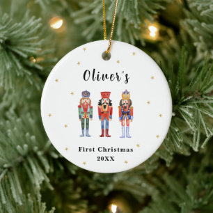 Niedliche Elegant Nutcracker Baby's First Christma Keramik Ornament