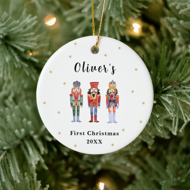 Niedliche Elegant Nutcracker Baby's First Christma Keramik Ornament (Baum)