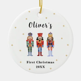 Niedliche Elegant Nutcracker Baby's First Christma Keramik Ornament