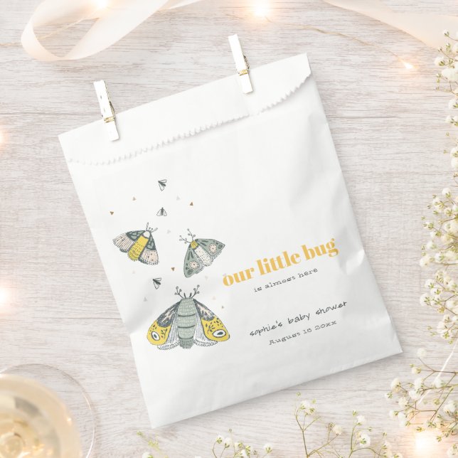 Niedliche Elegant Yellow Gray Little Bug Baby Dusc Geschenktütchen (Ausgeschnitten)