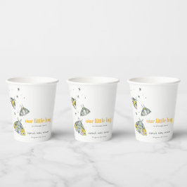 Niedliche Elegant Yellow Gray Little Bug Baby Dusc Pappbecher