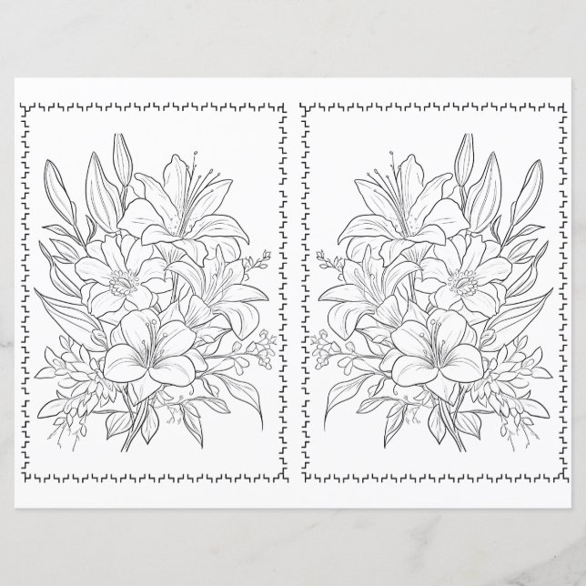 Niedliche elegante Blumenseite Einfache Farbgebung (Vorderseite)