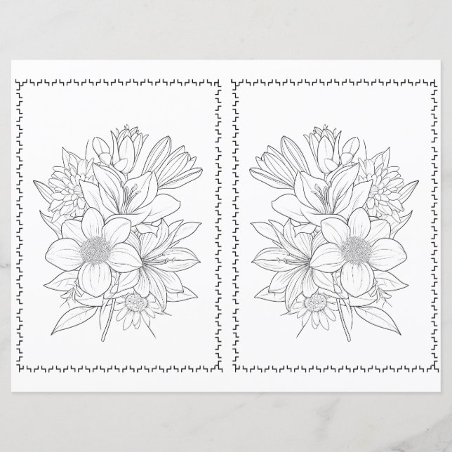 Niedliche elegante Blumenseite Einfache Farbgebung (Vorderseite)