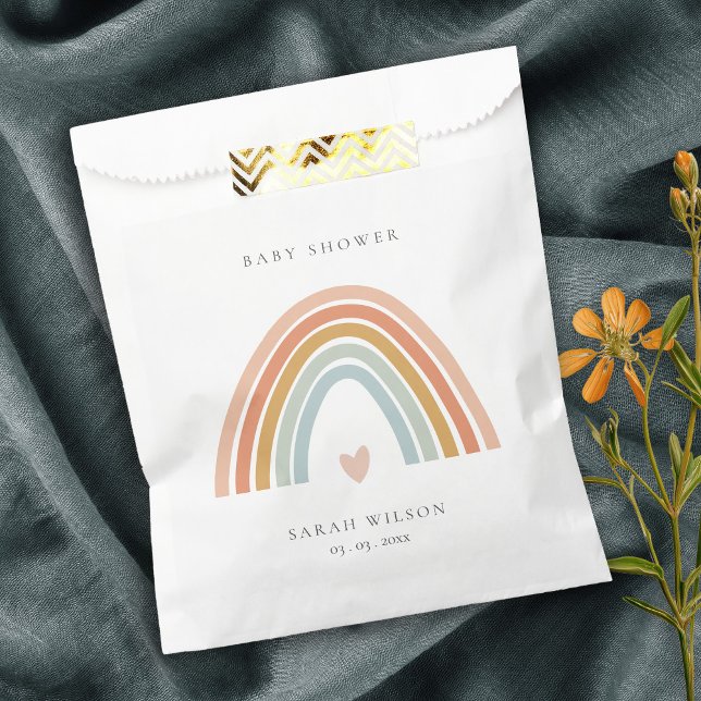 Niedliche elegante Blush Blue Heart Rainbow Baby D Geschenktütchen (Von Creator hochgeladen)