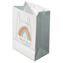 Niedliche elegante Blush Blue Heart Rainbow Baby D Mittlere Geschenktüte