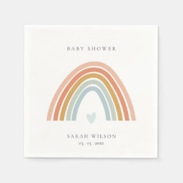 Niedliche elegante Blush Blue Heart Rainbow Baby D Serviette