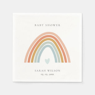 Niedliche elegante Blush Blue Heart Rainbow Baby D Serviette