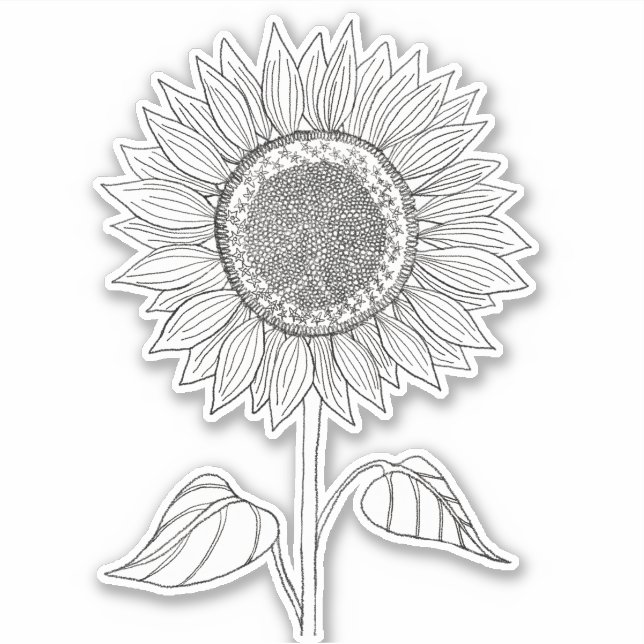 Niedliche elegante Boho Black and White Pencil Son Aufkleber (Vorderseite)
