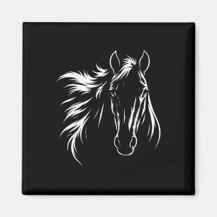 Niedliche & elegante Pferdesilhouette-Kunst für Pf Magnet