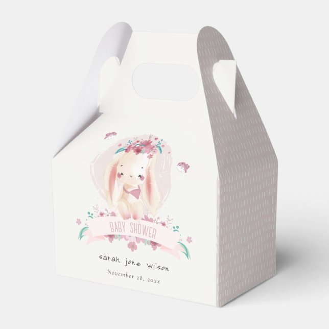Niedliche elegante Rosa Bläserblüte & Birds Babydu Geschenkschachtel (Vorderseite)