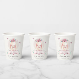 Niedliche elegante Rosa Bläserblüte & Birds Babydu Pappbecher