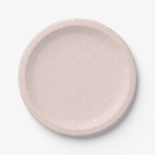 Niedliche, elegante, rosa Pink-weiße Polka-Punkte Pappteller