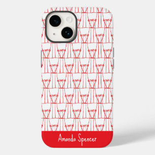 Niedliche, elegante Rote Silhouette Kokospalmen Case-Mate iPhone 14 Hülle