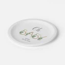 Niedliche elegante Slogan Baby Shower Pappteller