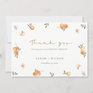 Niedliche elegante Soft Orange Green Floral Boho H Dankeskarte