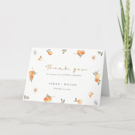 Niedliche elegante Soft Orange Green Floral Boho H Dankeskarte