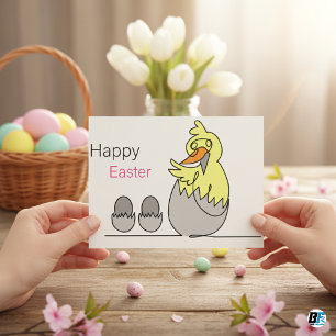 Niedliche Elegante Vintage Chicks in Osterbonnets Postkarte