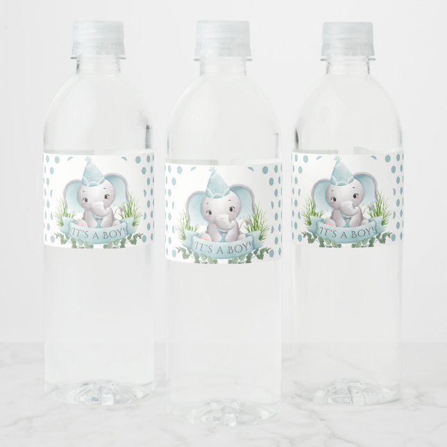 Niedliche Elephant Baby Boy Babydusche (Flaschen)