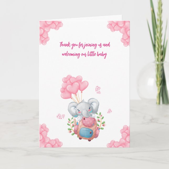 Niedliche Elephant Baby Dusche Danke Karte (Vorderseite)