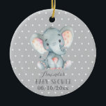 Niedliche Elephant Baby Dusche Grau Keramik Ornament<br><div class="desc">Niedliche Elephant Baby Dusche Grau Keramik Ornament</div>