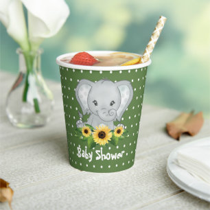 Niedliche Elephant Baby Dusche Pappbecher