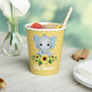 Niedliche Elephant Baby Dusche Pappbecher