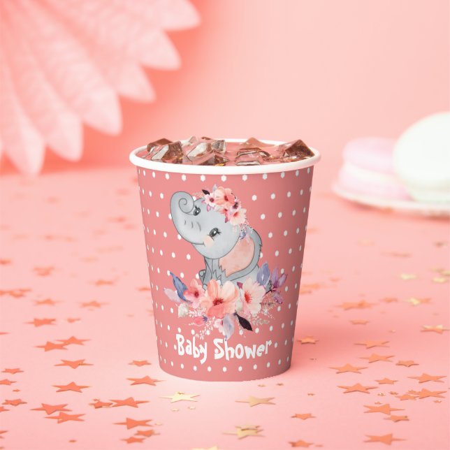 Niedliche Elephant Baby Dusche Pappbecher (Insitu)