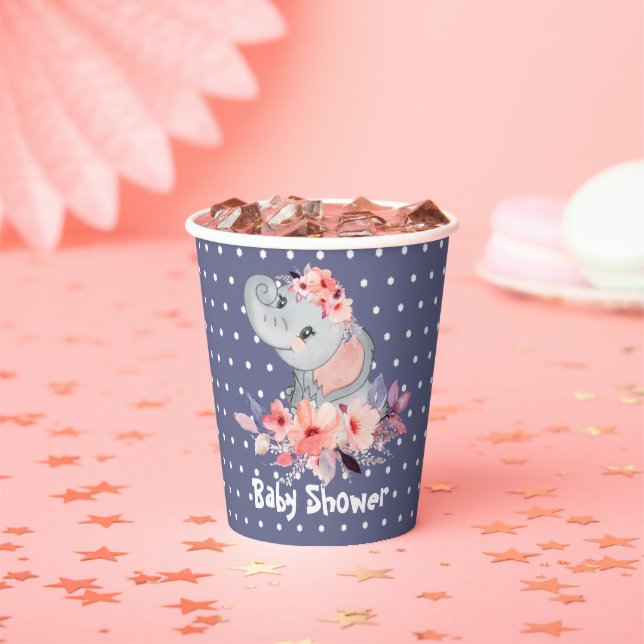 Niedliche Elephant Baby Dusche Pappbecher (Insitu)