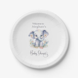 Niedliche Elephant Baby Dusche Pappteller