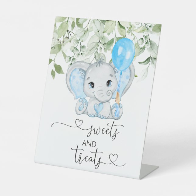 Niedliche Elephant Baby Dusche Süßigkeiten und Lec Sockelschild (Vorderseite)