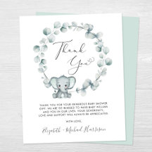 Niedliche Elephant Baby Dusche Vielen Dank