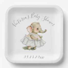 Niedliche Elephant Baby Duschpapier-Teller Pappteller